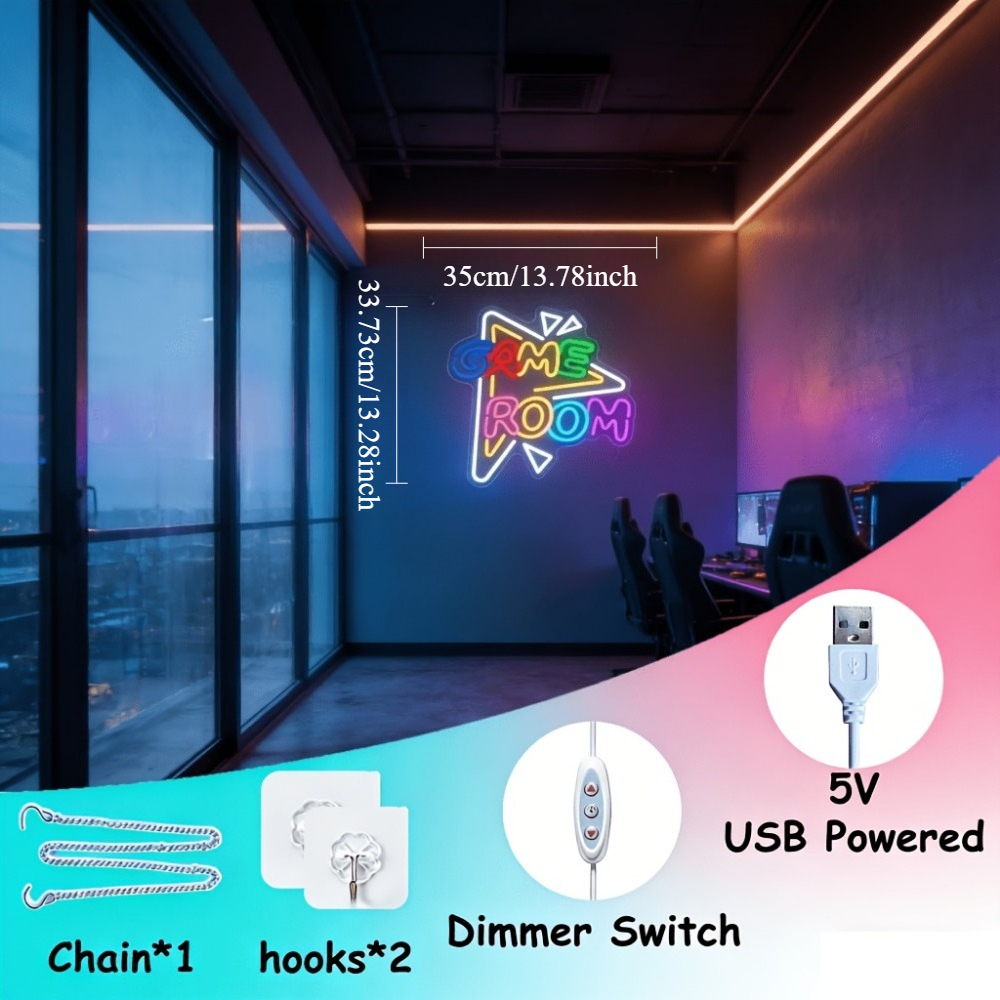 GAME ROOM LED Neon Sign Dimmab - Outdoor Lighting Decor Ideas review and price