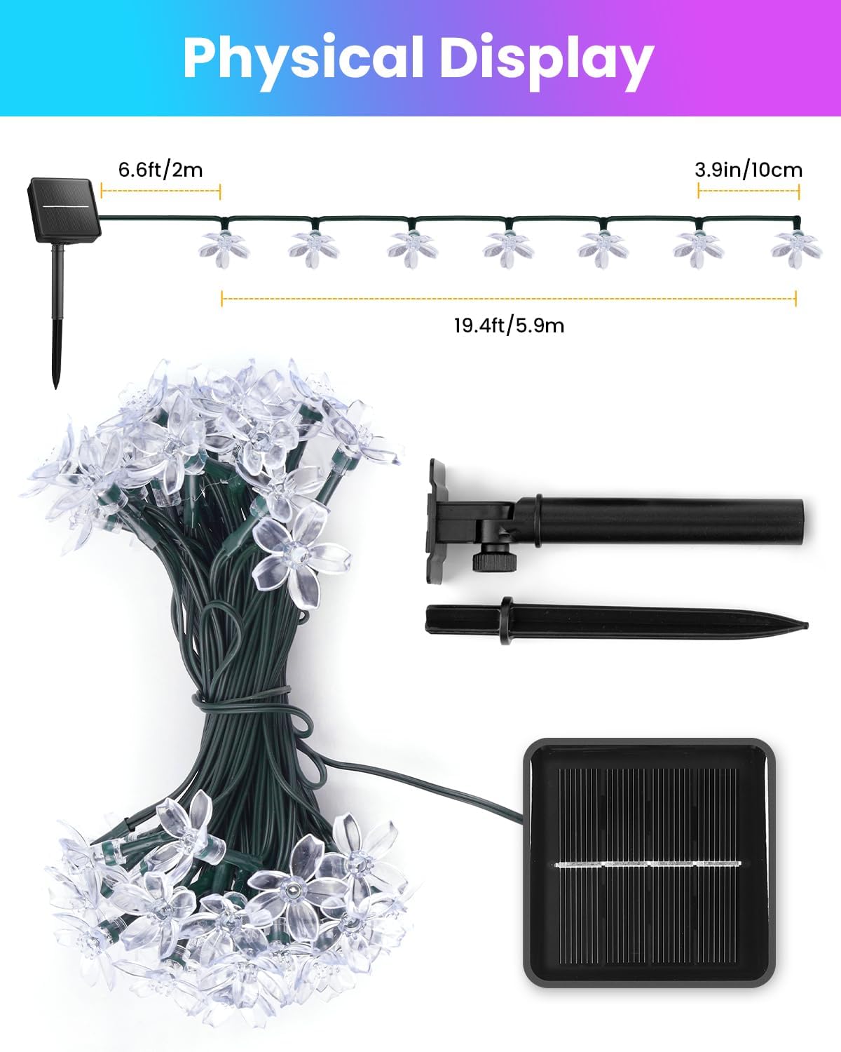 60 LED Flower Solar String Lig - Lighting Christmas Decor review and price