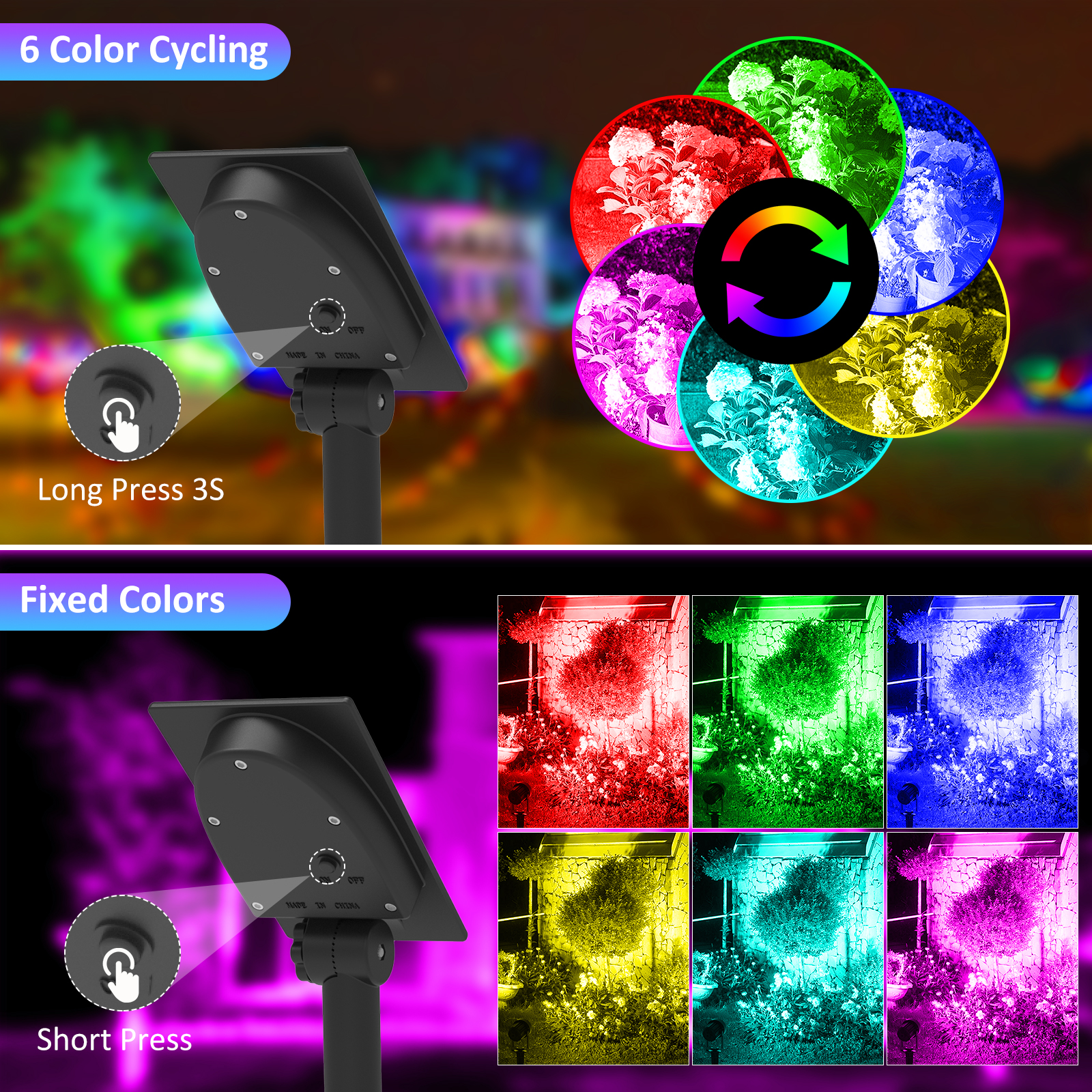 1/2/4 Lights RGB Solar LED Lig - Lighting Decor Sunrise review and price