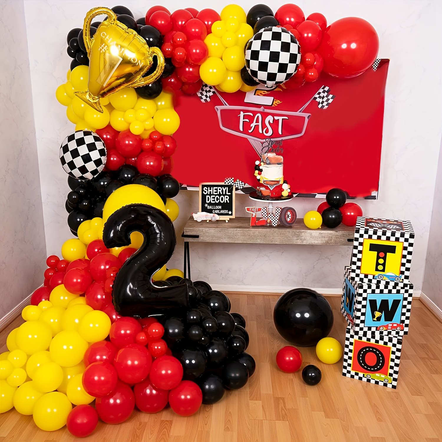 Car Garland and Arch Kit,perfe - Lighting Mcqueen Birthday Decor review and price