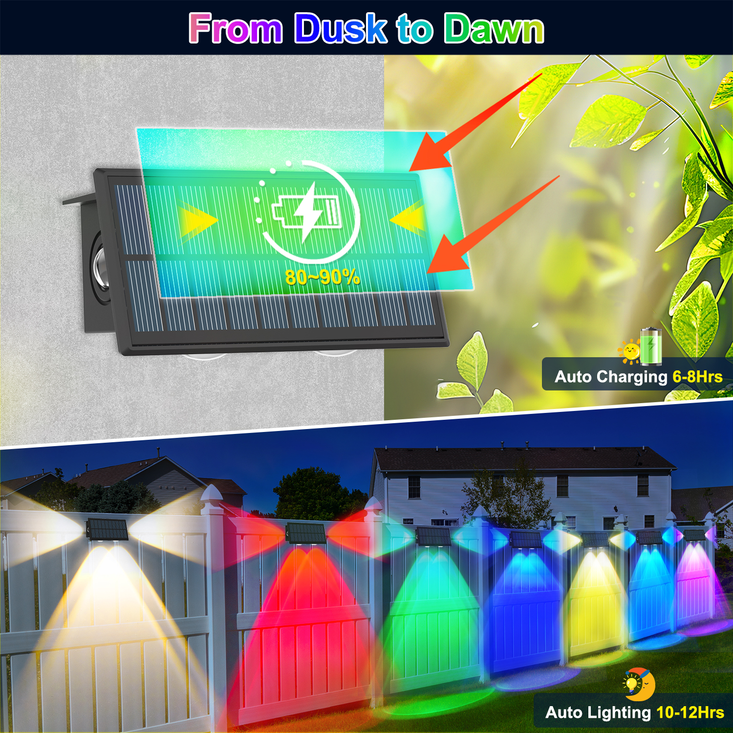4PCS Solar Fence Light RGB Col - Lighting Decor Sunrise review and price