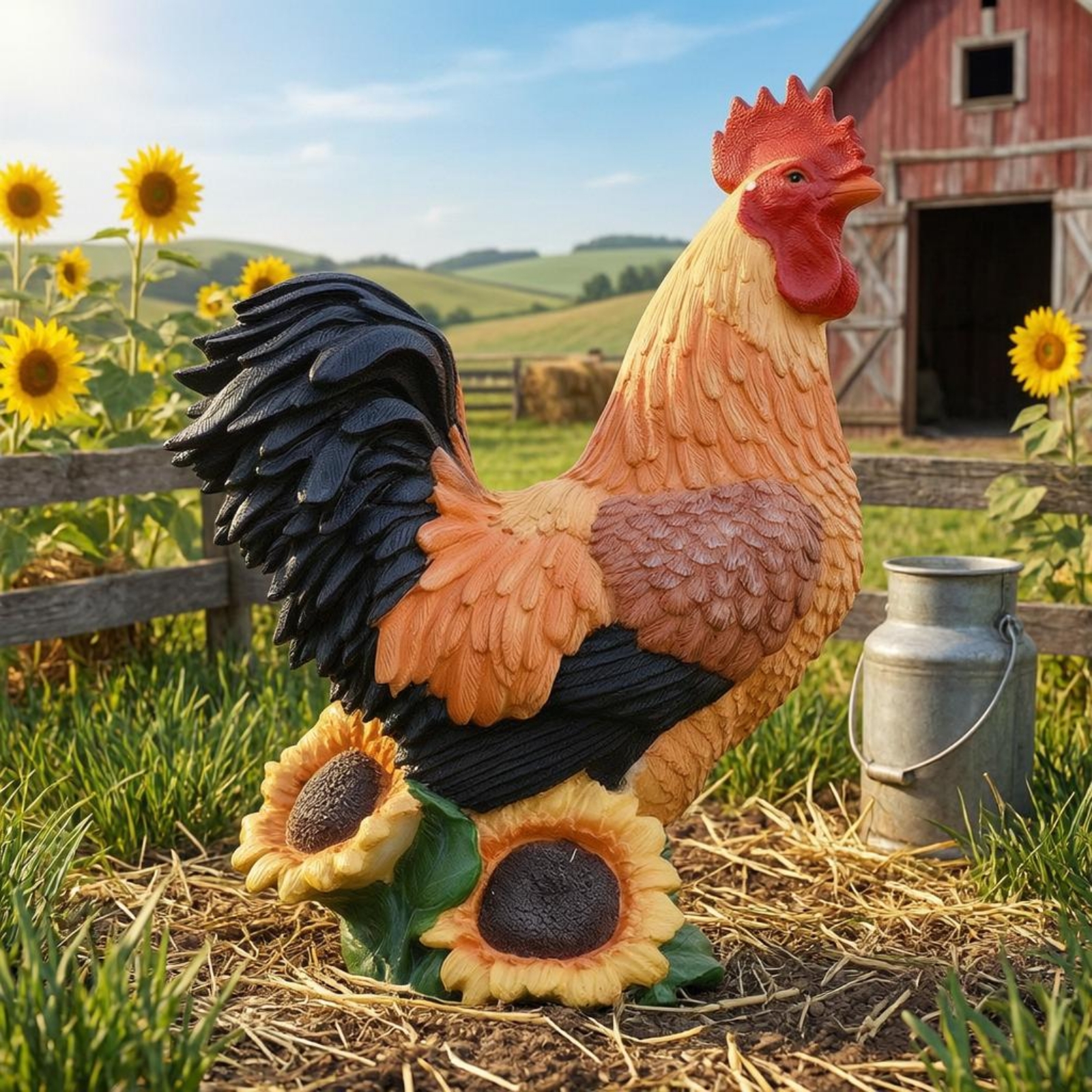 Solar Chicken Garden Sculpture - Outdoor Lighting Decor Ideas review and price