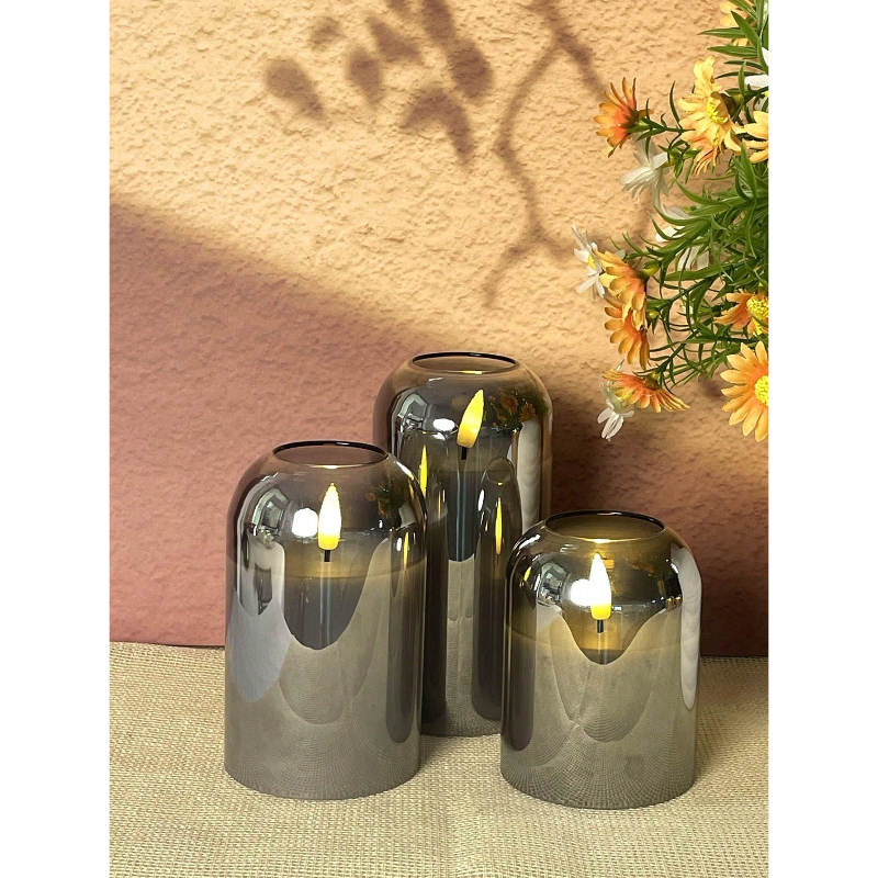 3 Pack Grey Flameless LED Cand - Lightings Decoration review and price